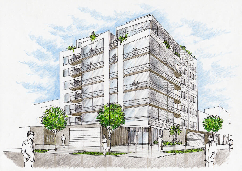 Architectural concept sketch