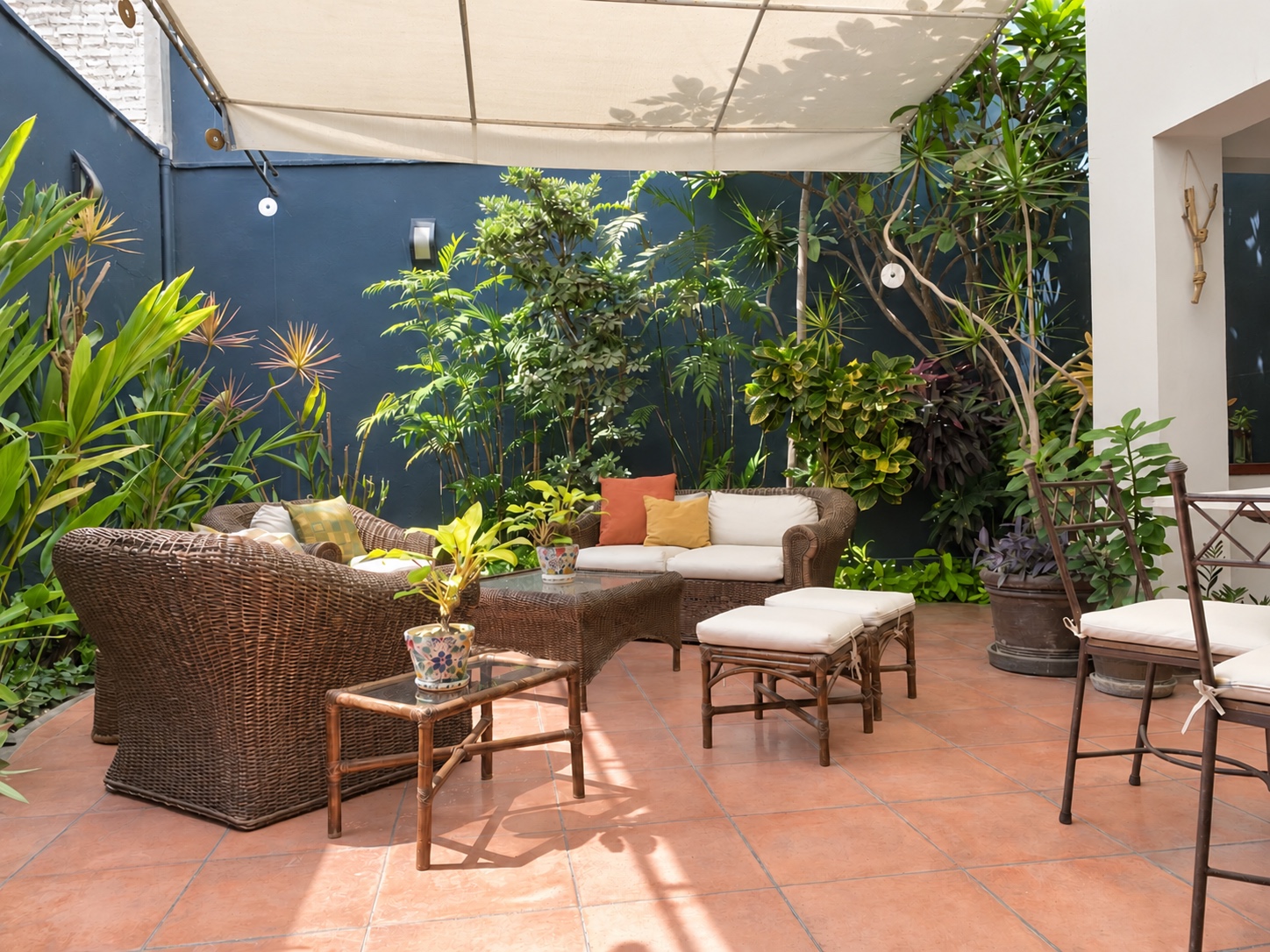 The rear terrace